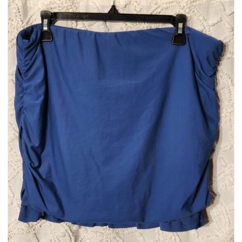 Raisins Curve Womens Swim Skirt Size 18W Navy Blue‎ Ruffle Modest Coverage